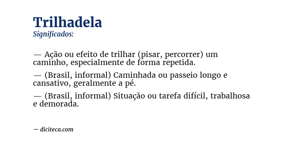 Significado de trilhadela