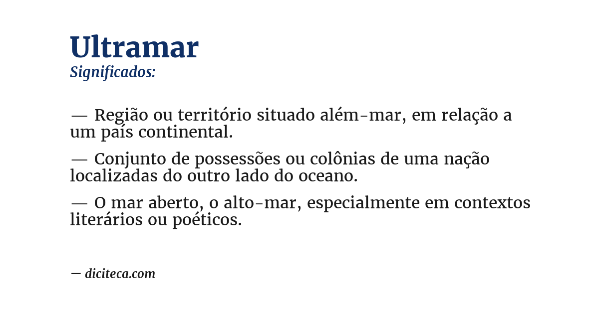 Significado de ultramar