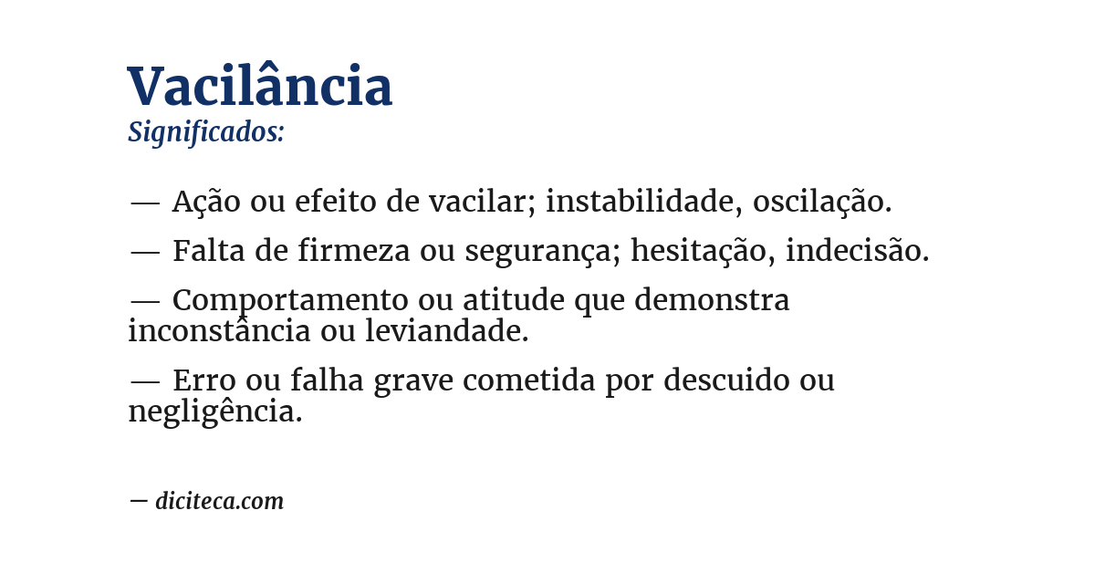 Significado de vacilância