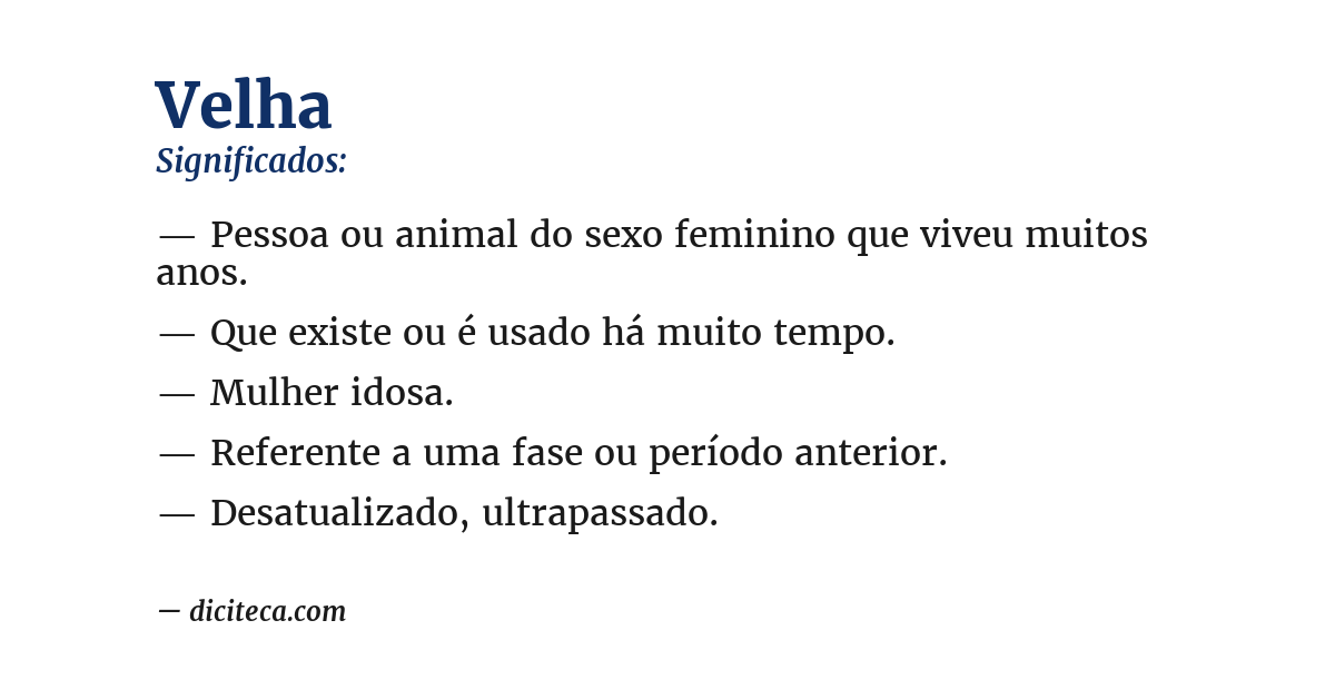 Significado de velha