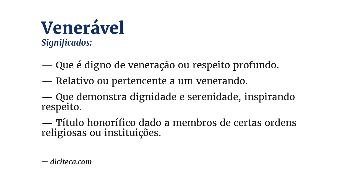 Significado de venerável