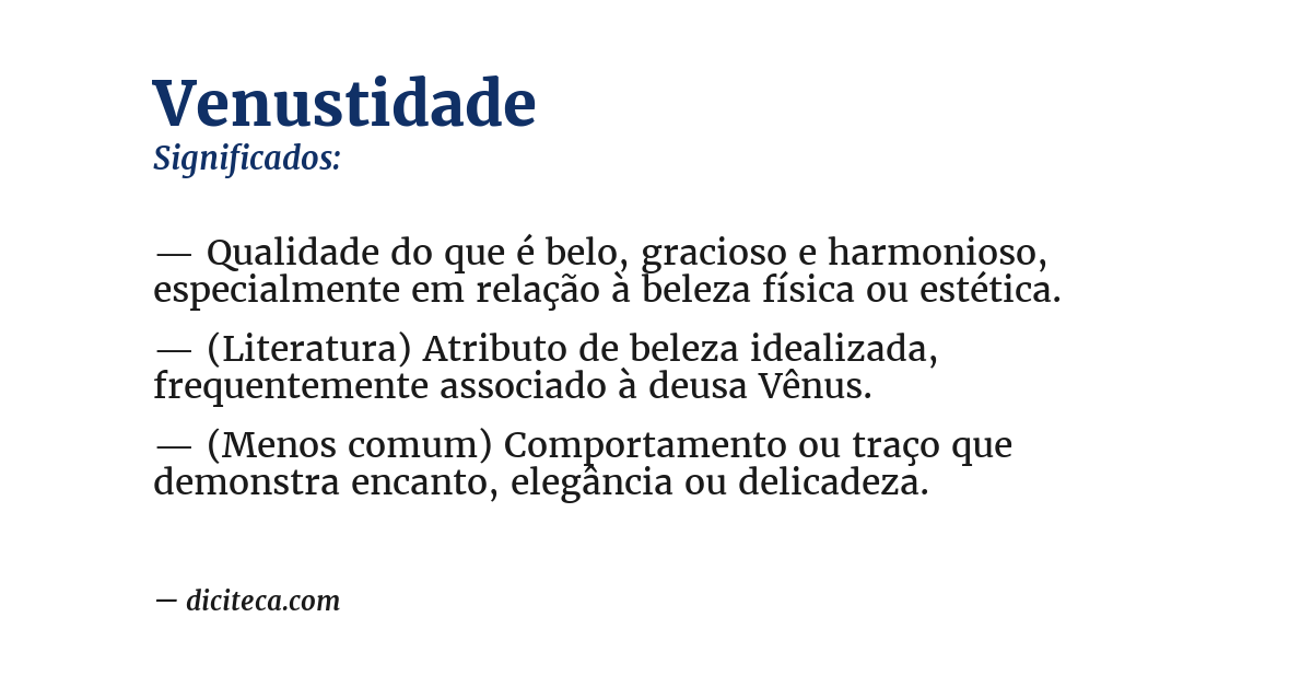 Significado de venustidade