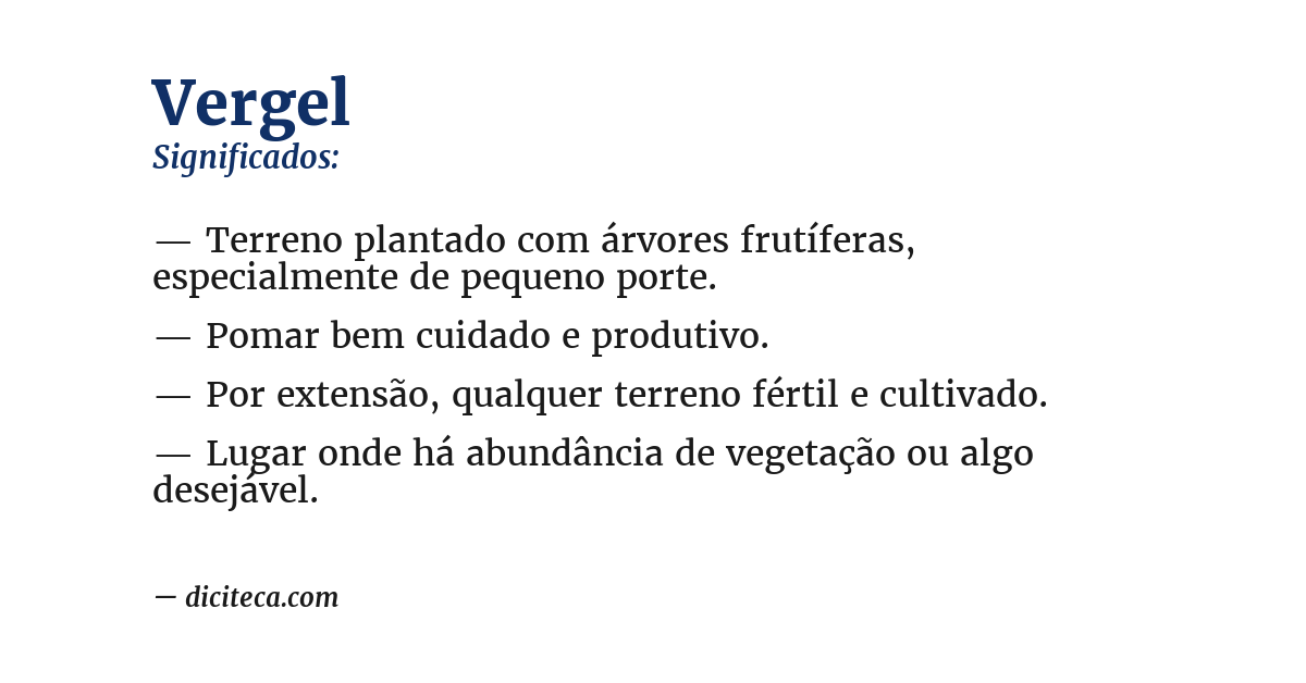 Significado de vergel