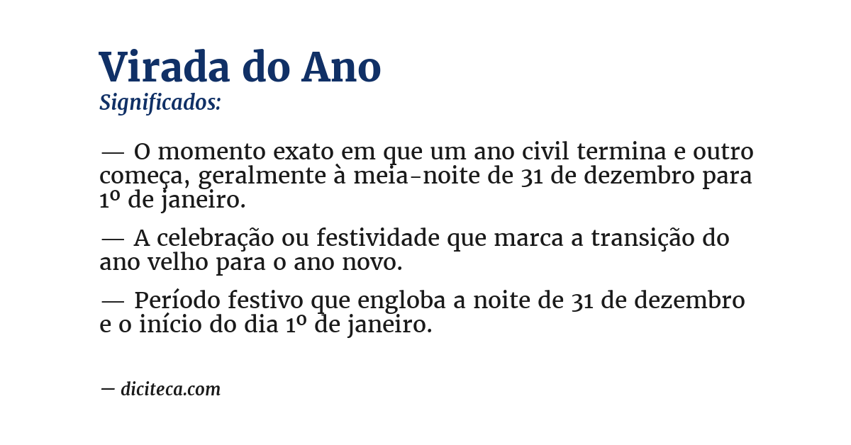 Significado de virada do ano