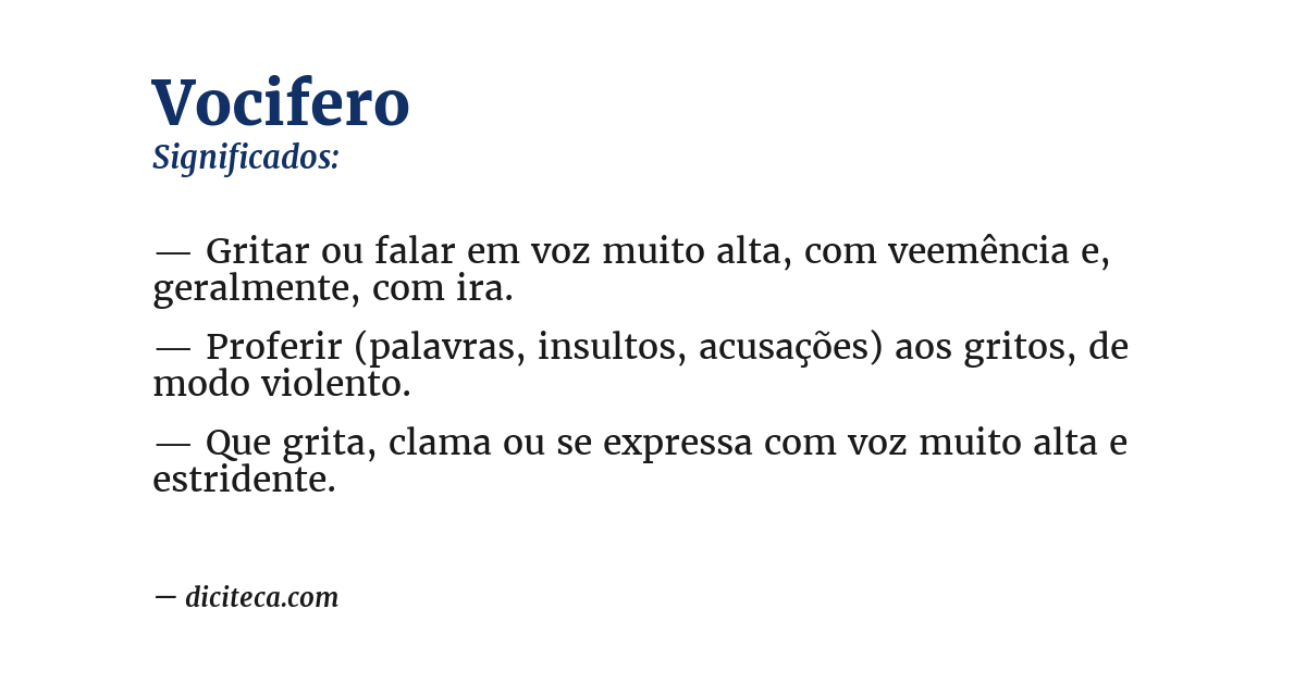 Significado de vocifero