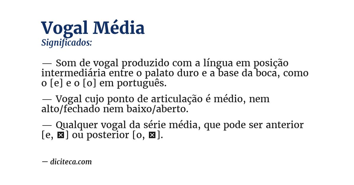 Significado de vogal média