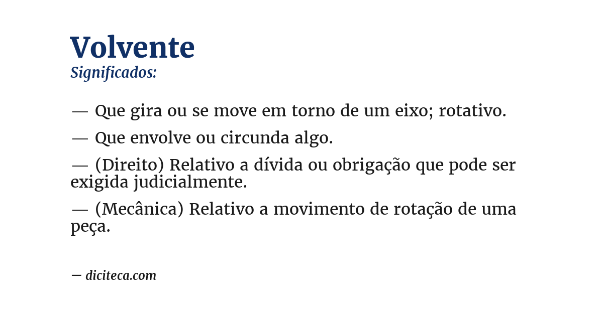 Significado de volvente