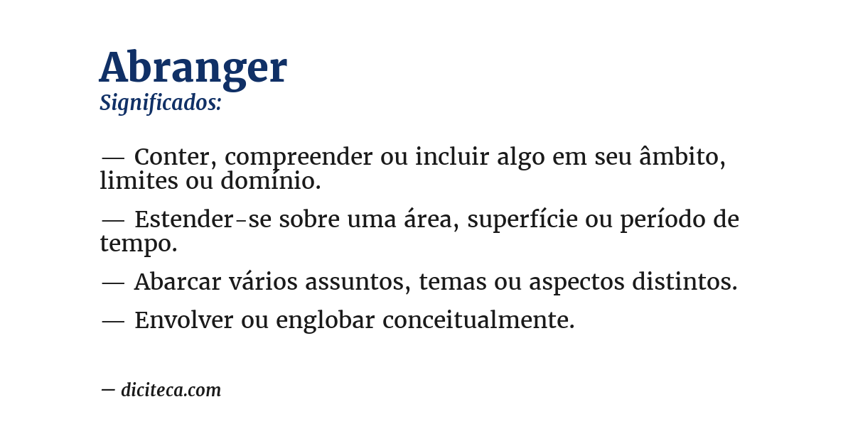 Significado de abranger