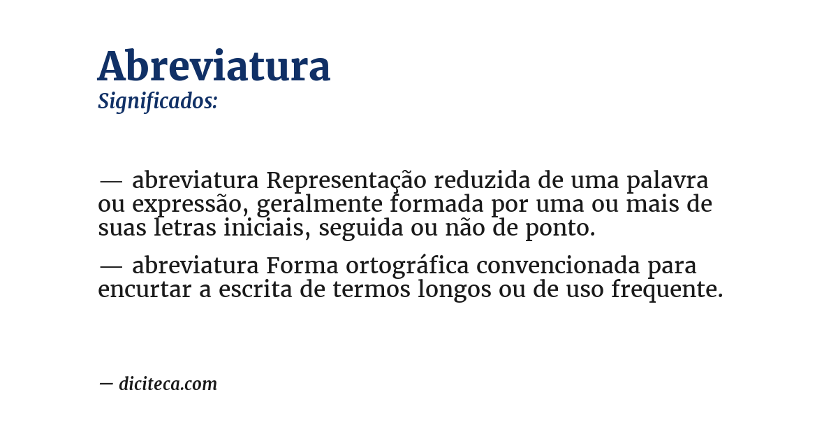 Significado de abreviatura