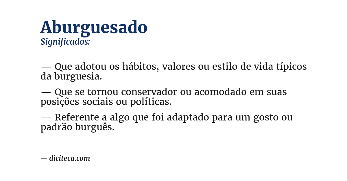 Significado de aburguesado