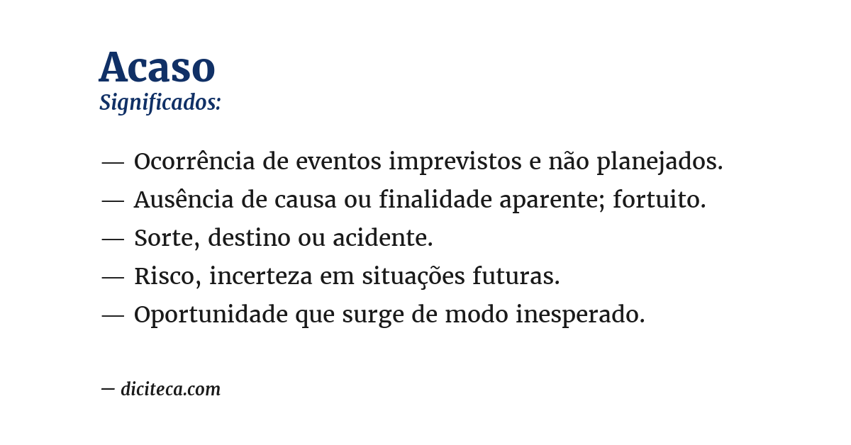 Significado de acaso