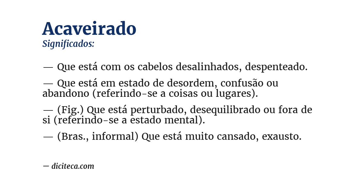 Significado de acaveirado
