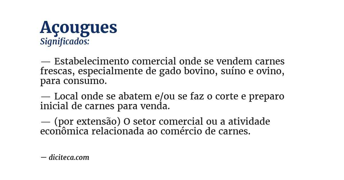 Significado de açougues
