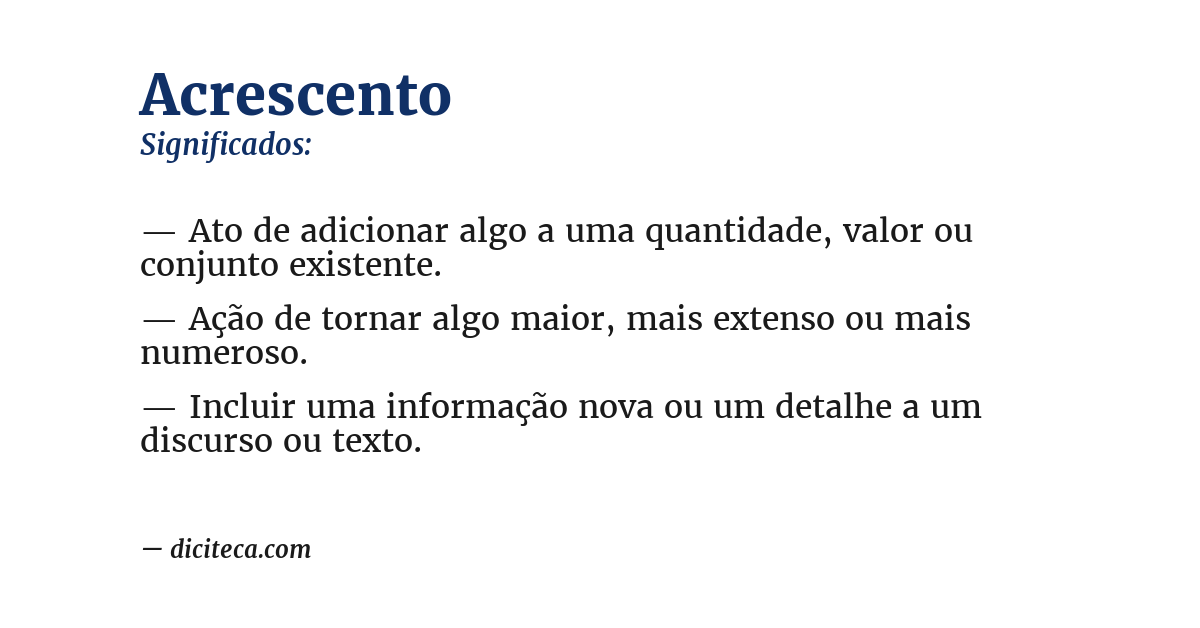 Significado de acrescento