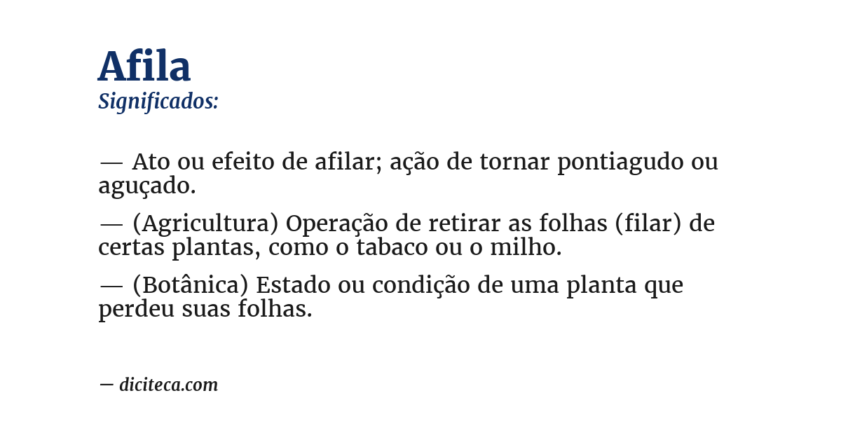 Significado de afila