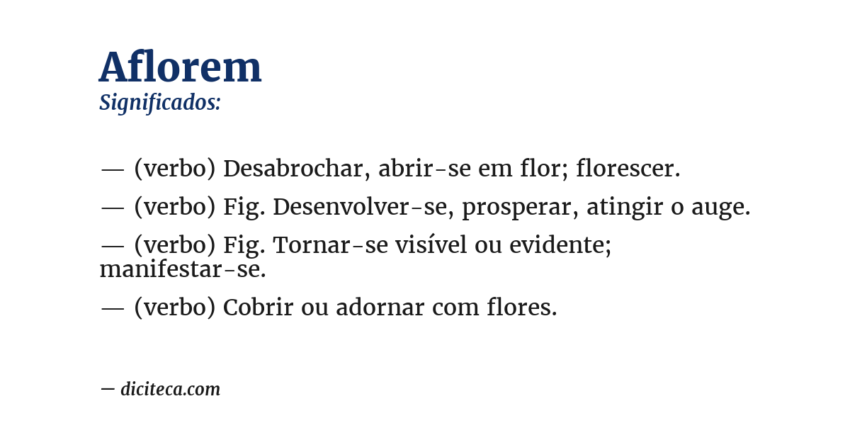 Significado de aflorem