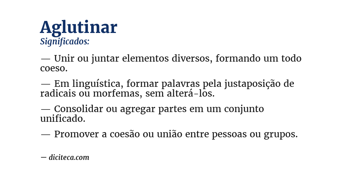 Significado de aglutinar