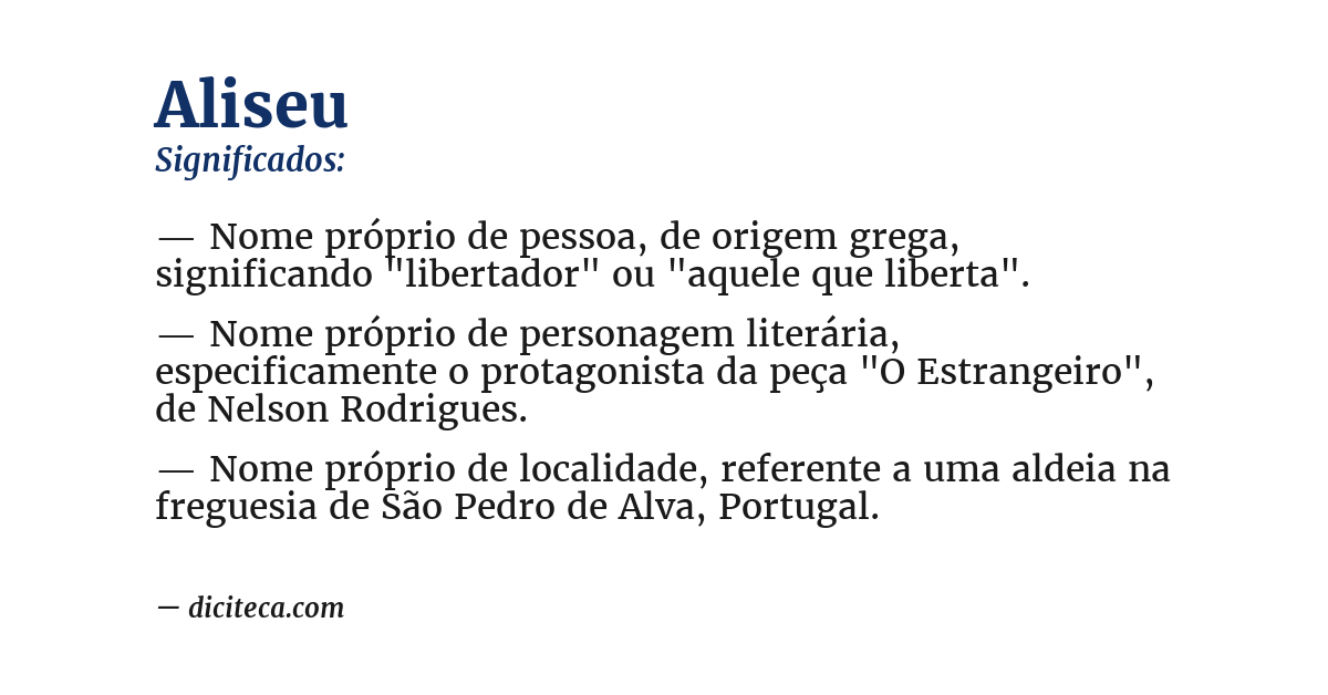 Significado de aliseu