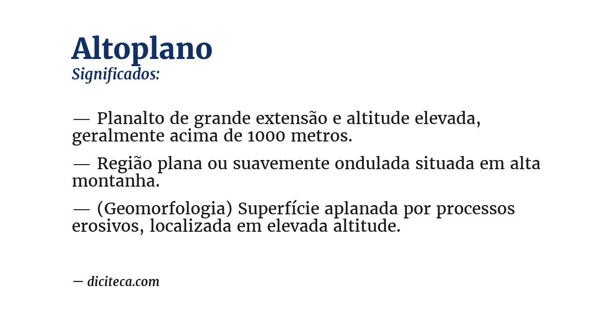 Significado de altoplano