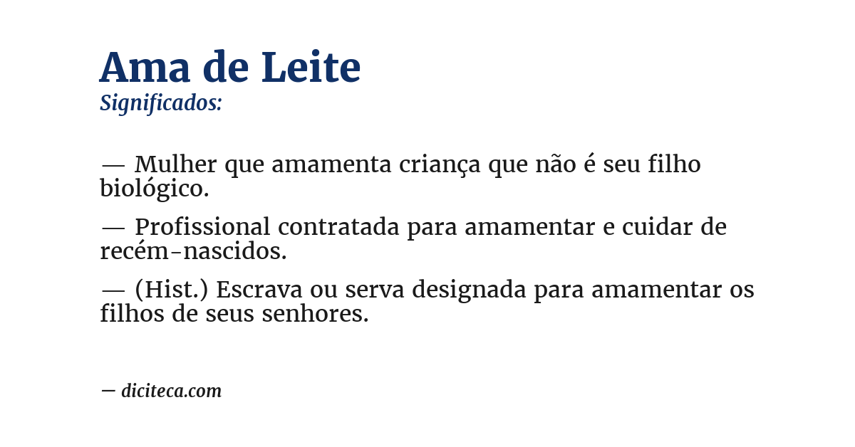 Significado de ama de leite