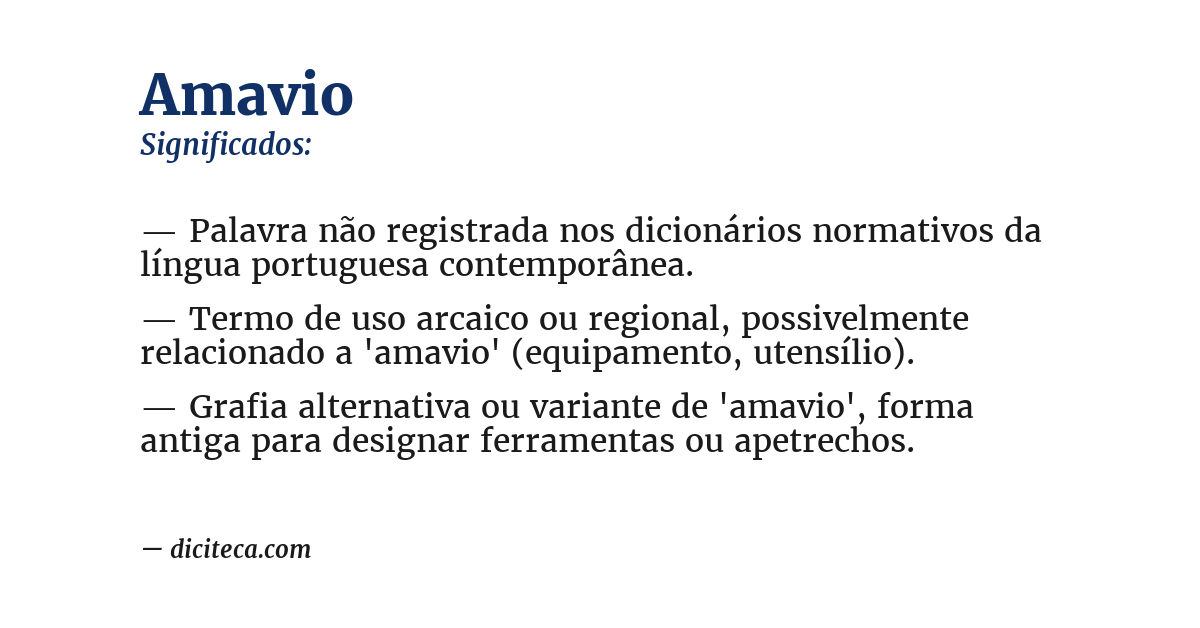 Significado de amavio