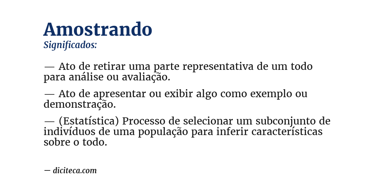 Significado de amostrando