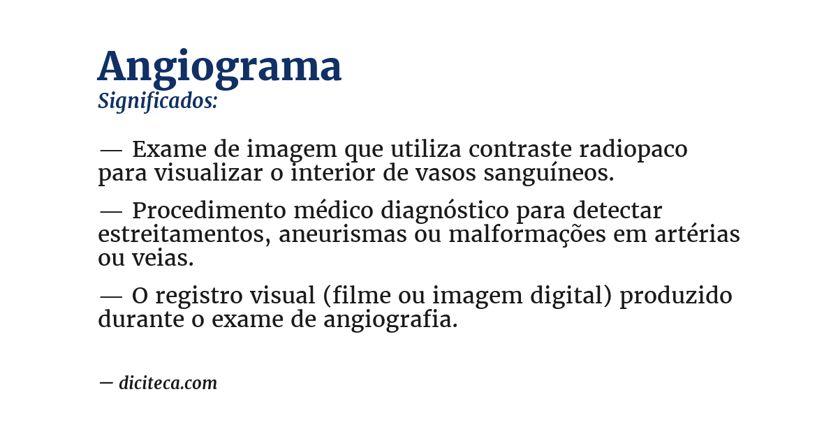 Significado de angiograma