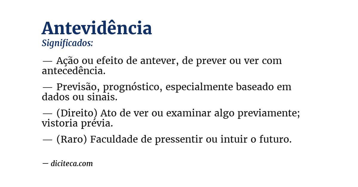 Significado de antevidência