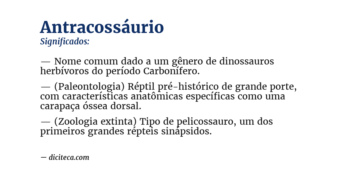 Significado de antracossáurio
