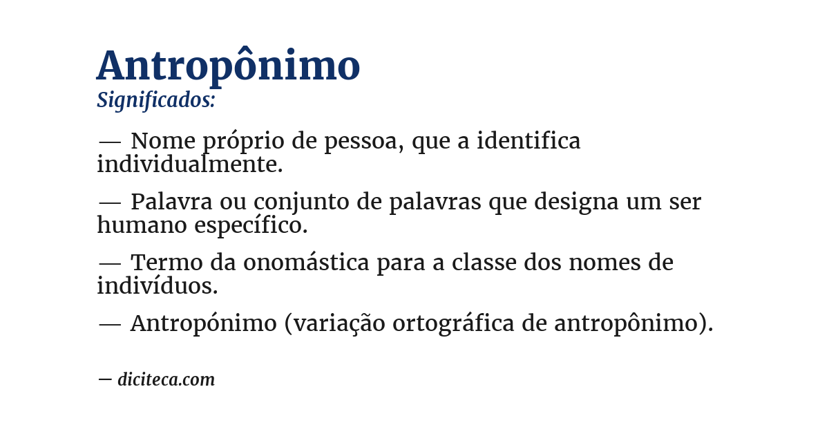 Significado de antropônimo