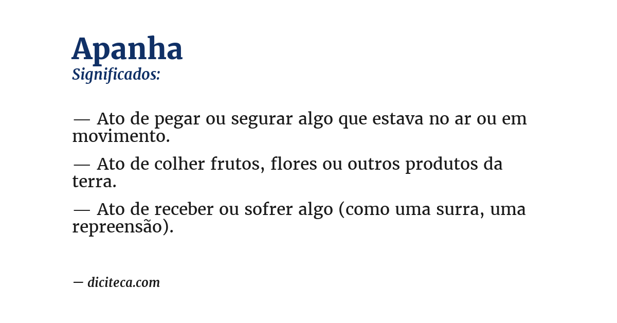 Significado de apanha