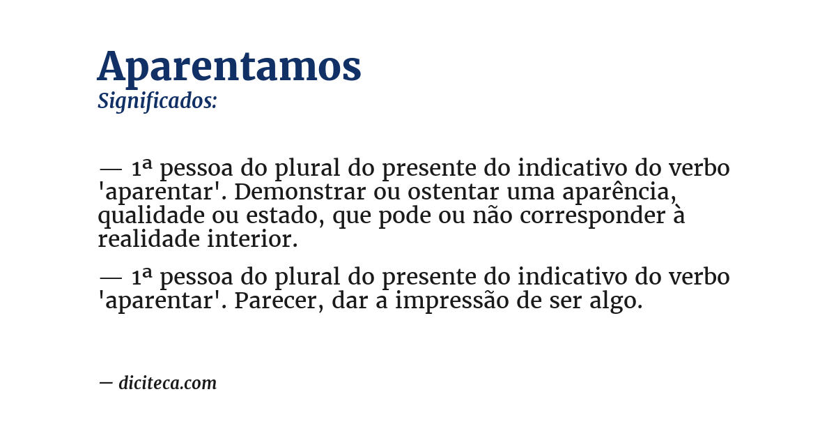 Significado de aparentamos
