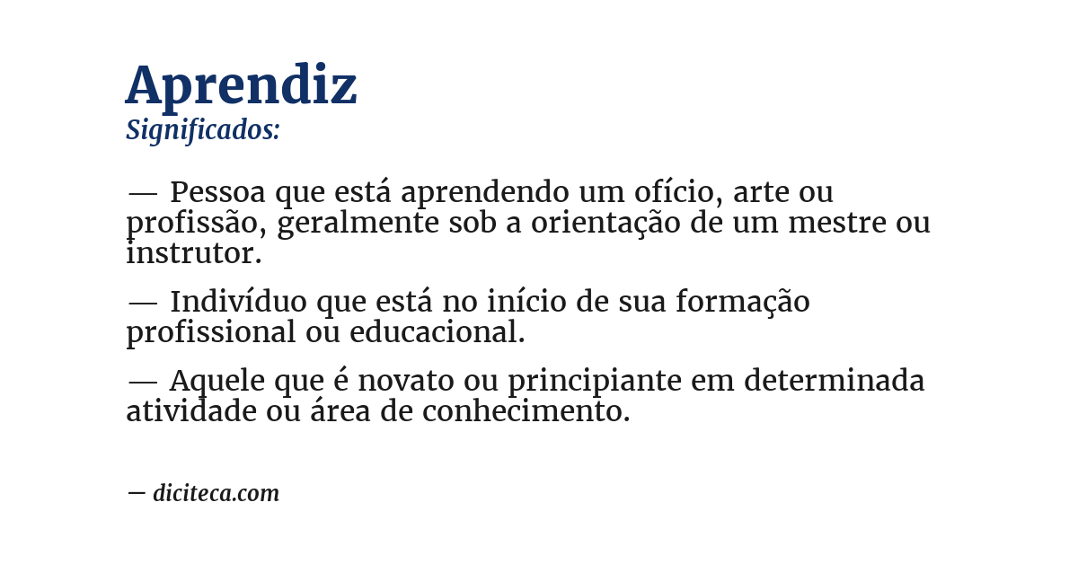 Significado de aprendiz
