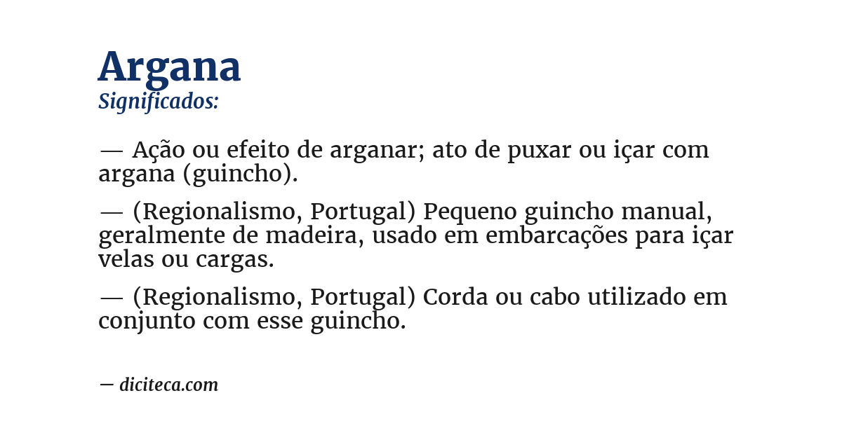 Significado de argana