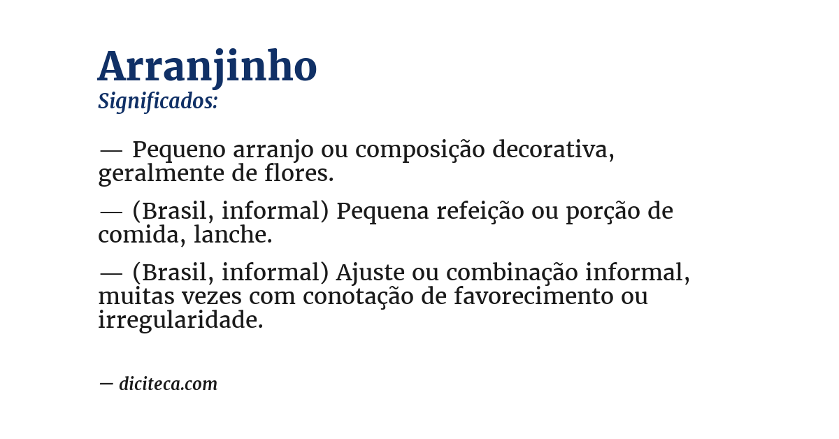 Significado de arranjinho