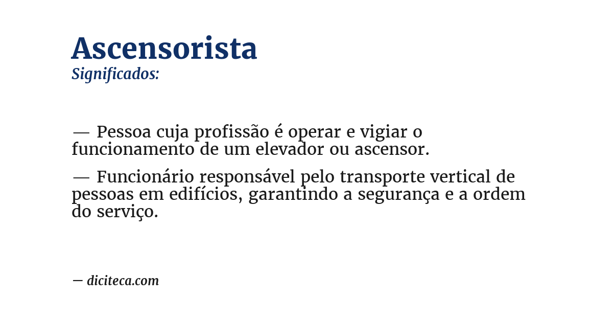 Significado de ascensorista