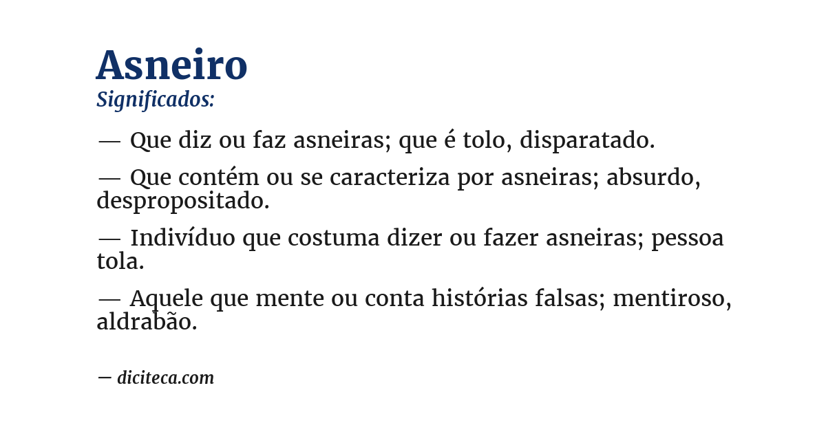 Significado de asneiro