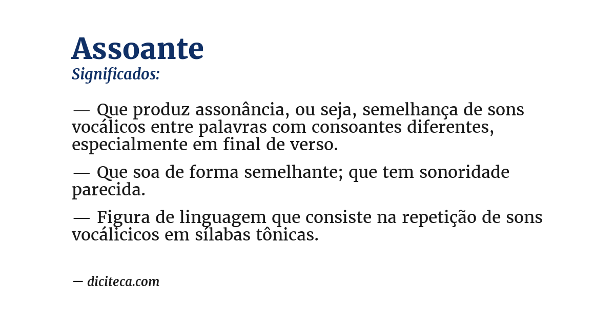Significado de assoante