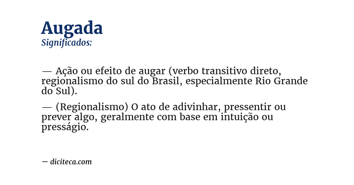 Significado de augada