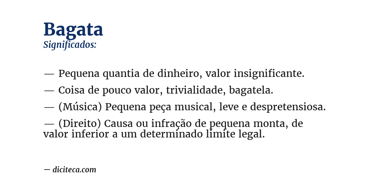 Significado de bagata