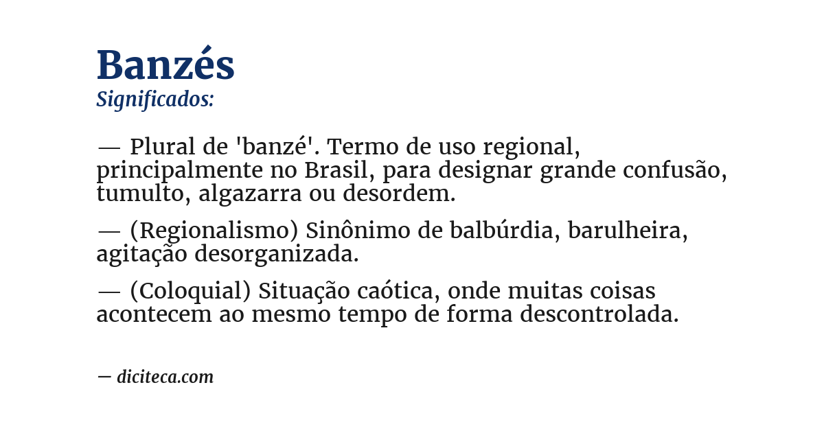 Significado de banzés
