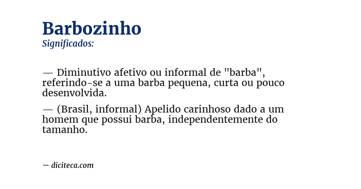Significado de barbozinho