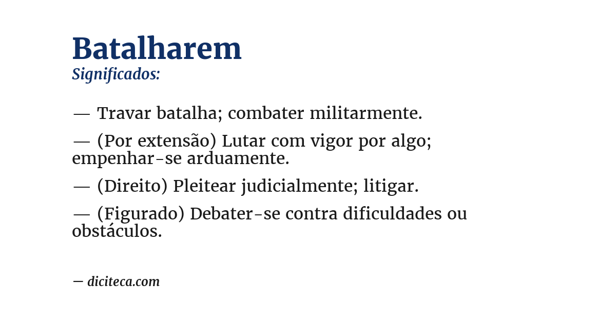 Significado de batalharem