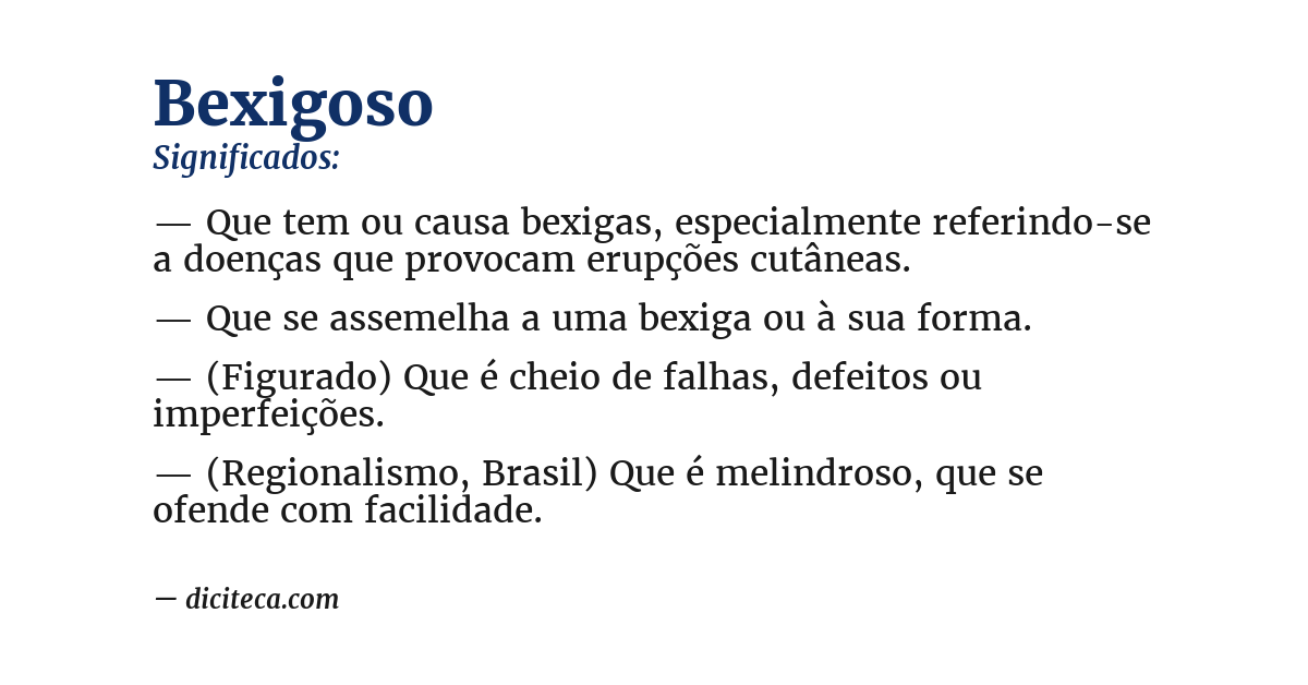 Significado de bexigoso