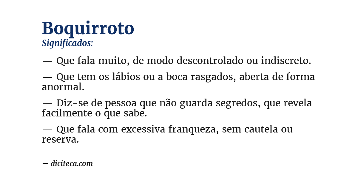 Significado de boquirroto