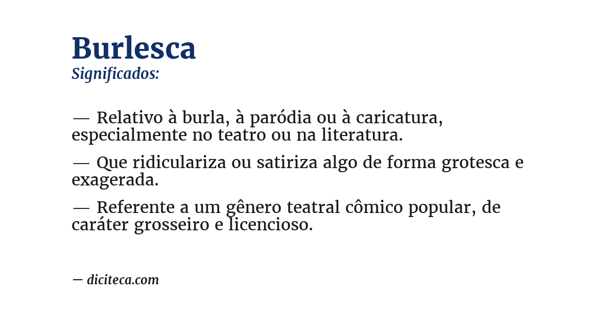Significado de burlesca