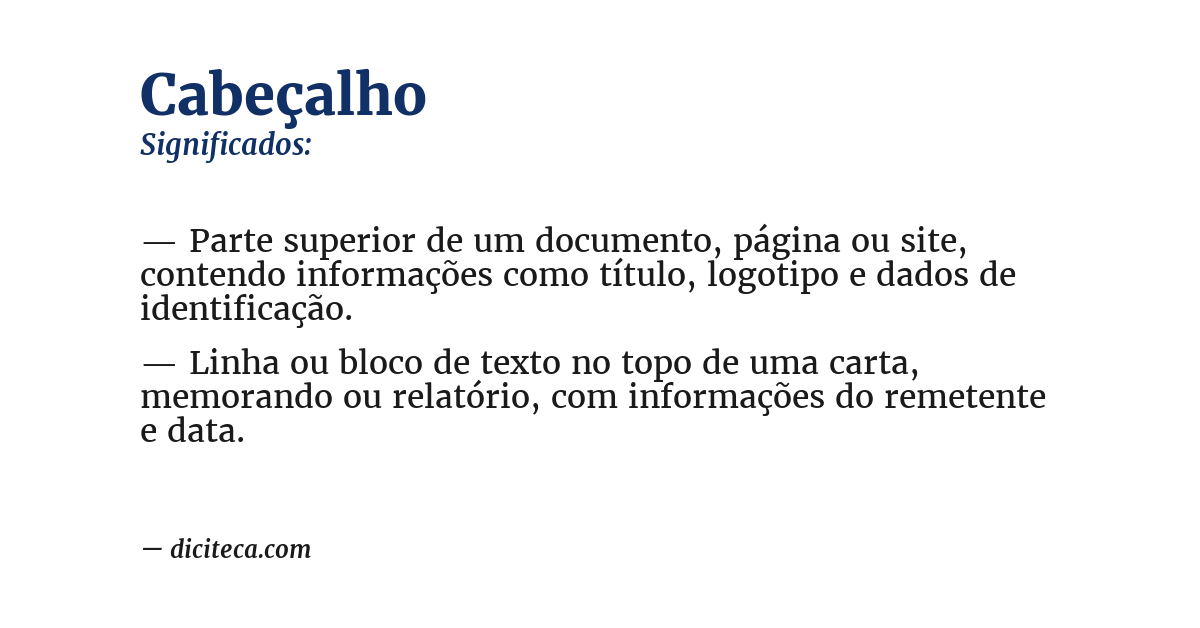 Significado de cabeçalho