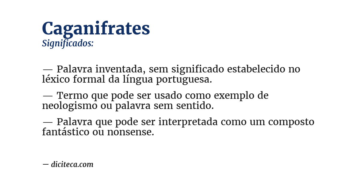 Significado de caganifrates
