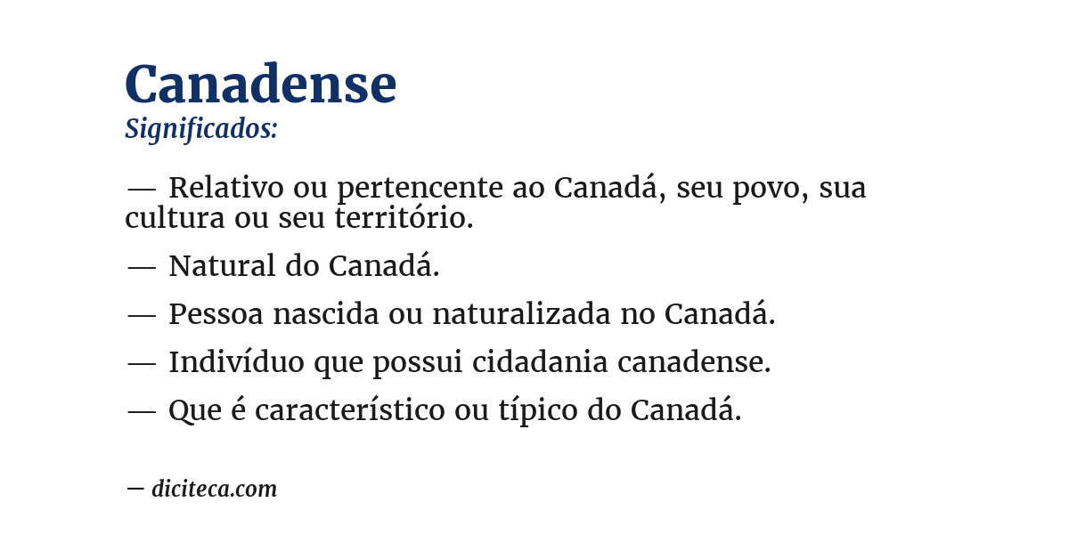 Significado de canadense