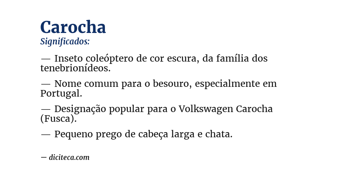 Significado de carocha